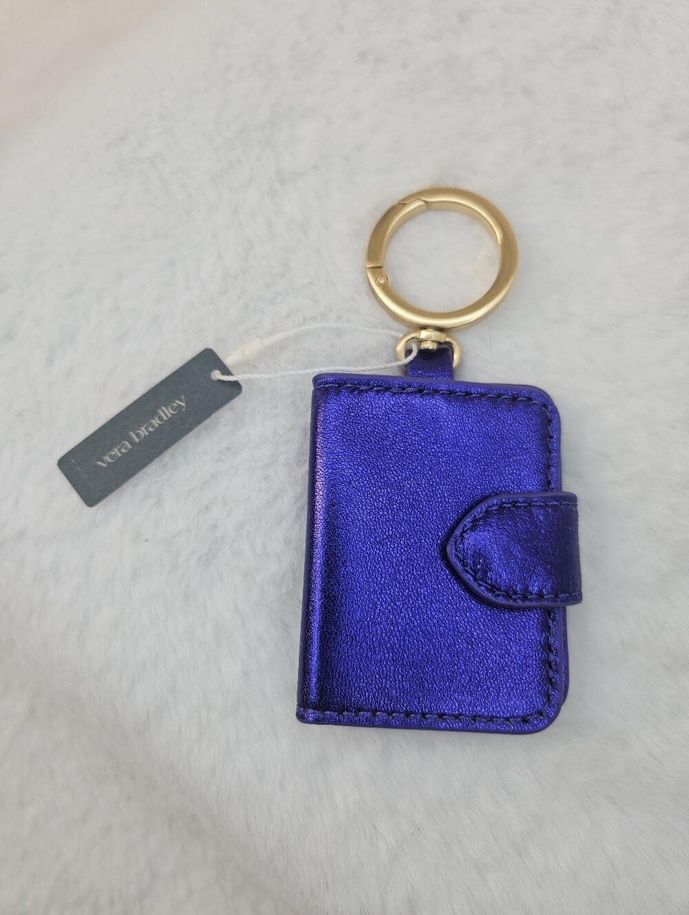Vera Bradley Metallic Royal Purple Picture Frame Keyring Bag Charm